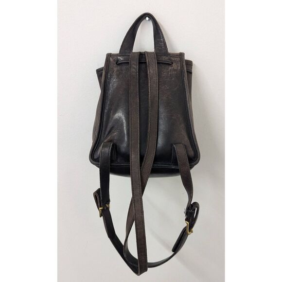 Vtg Legacy COACH 9960 Black Turnlock Tanned Daypack Leather Mini Backpack Bag - Picture 3 of 11
